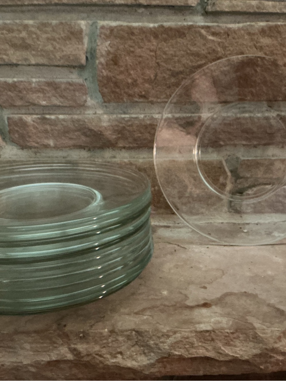 Clear Glass 8” Plates - for catering/entertaining-(120) Selling in Sets of 12